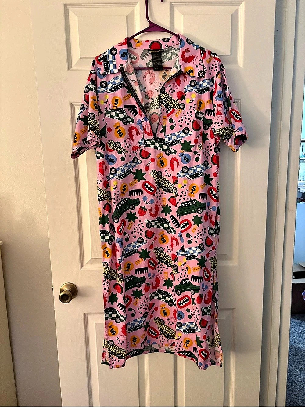Nooworks Midi Dress Pink & Black Size 2 Like New